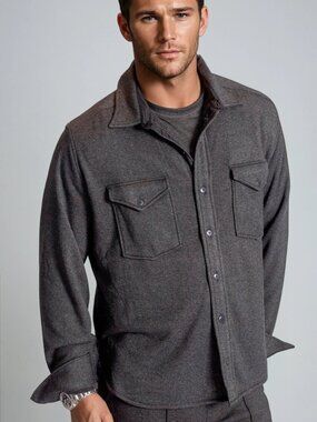 Buki Soft Knit CPO Overshirt - Charcoal Grey